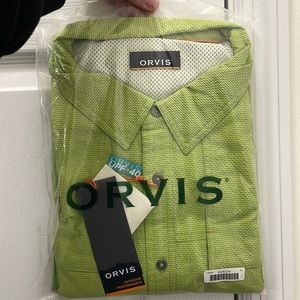 Orvis Outdoor Performance Button Down Long Sleeve Shirt - green. XL